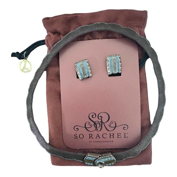 Boxed So Rachel by Longaberger Brown,  Copper & Silver Necklace and Earring Set - Picture 2 of 8